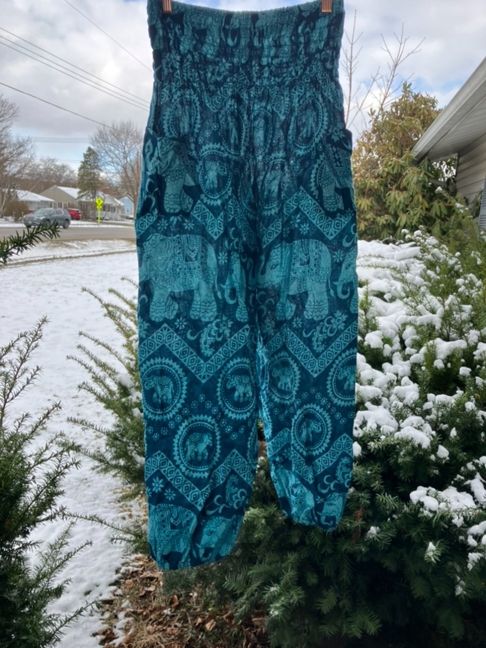 Boho Elephant Harem Pants - Teal/turquoise